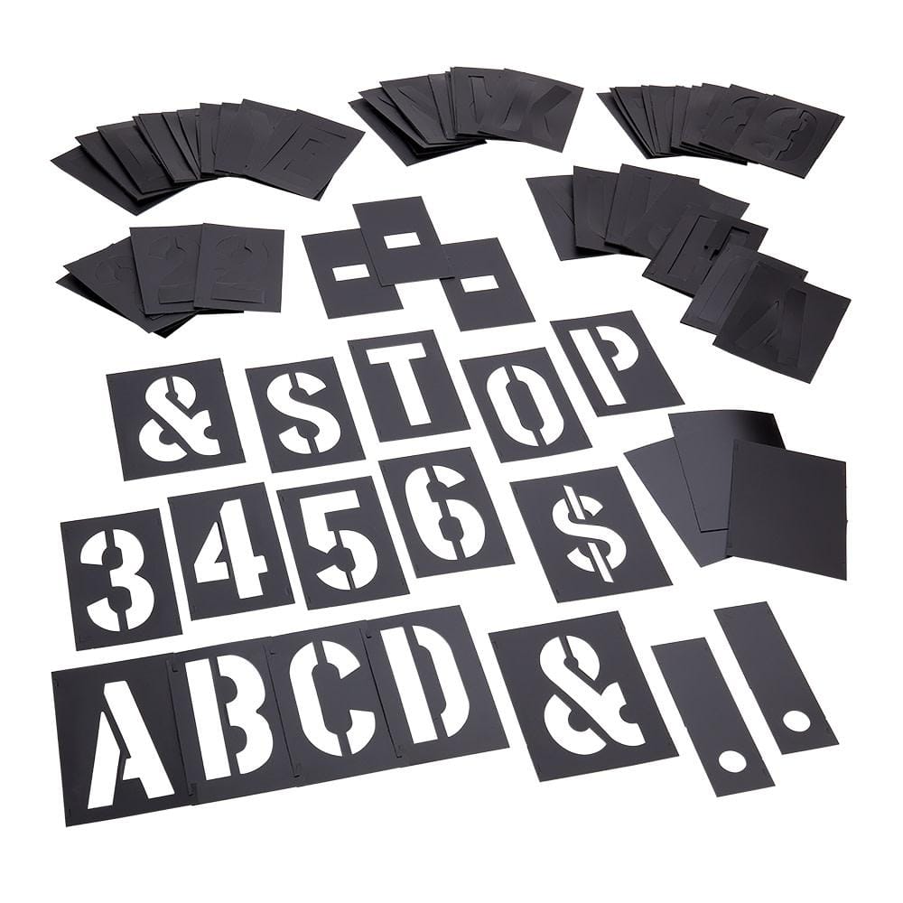 C.H. Hanson 4 in. 138-Piece Plastic Stencil Set 10187 - The Home Depot