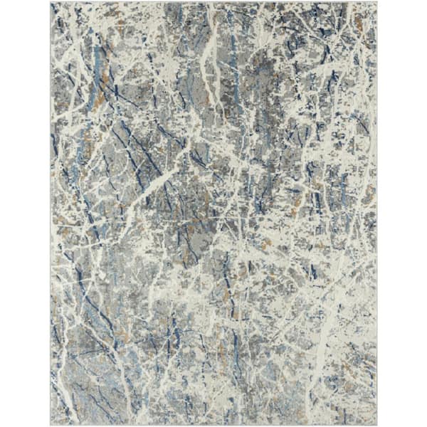 KALATY Gray 9 ft. 6 in. x 13 ft. Abstract Area Rug