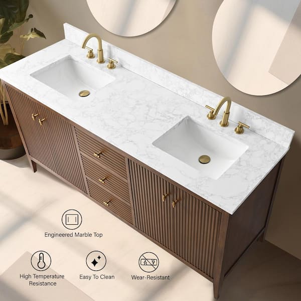Vanity Art 72 in. W x 22 in D x 38 in. H Double Sink Bathroom