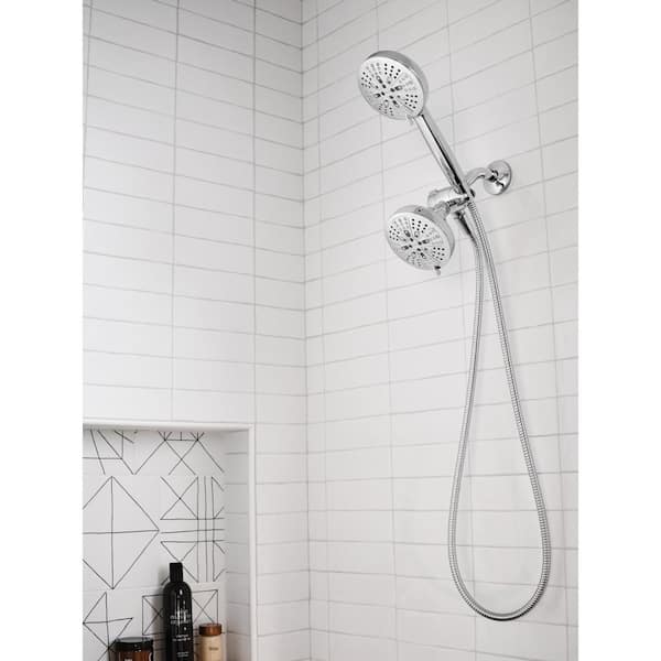 HydroEnergetix 8-Spray 4.75 in. Dual Tub Wall Mount Fixed and Handheld Shower Head 1.75 GPM in Chrome