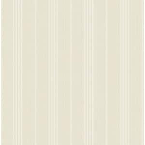Textile Stripes Cream Paper Non Pasted Strippable Wallpaper Roll (Cover 56.05 sq. ft.)