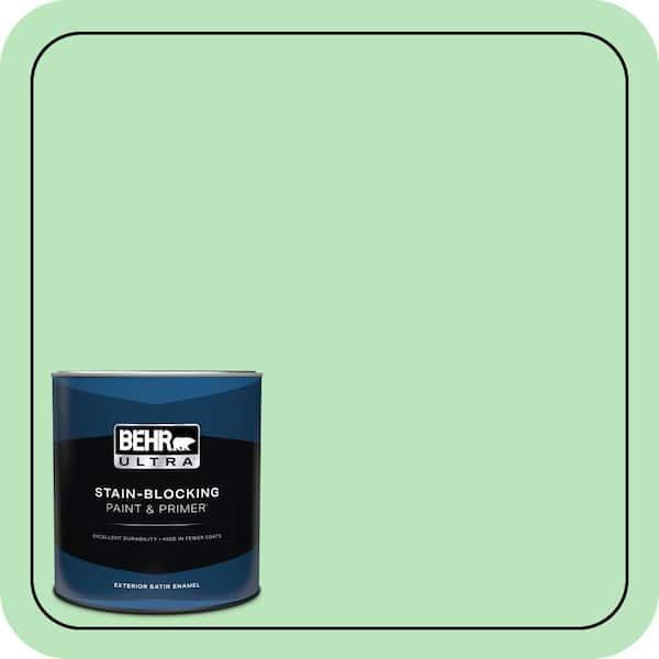 BEHR ULTRA 1 qt. #P390-3 Mint Parfait Satin Enamel Exterior Paint & Primer