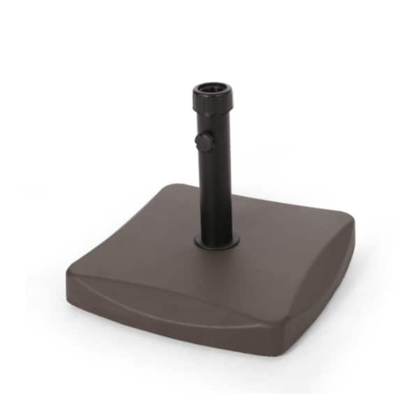 Misopily 55 lbs. Steel Pole and Concrete Square Patio Umbrella Base with Tightening Knob in Brown