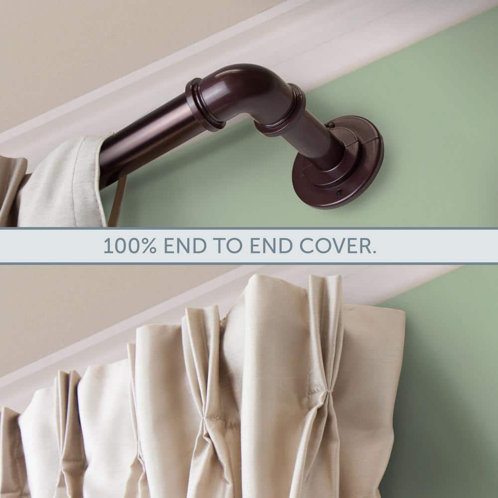 Bronze Finish Steel Blackout Curtain Rod, 84-120 inches