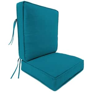 22 in. L x 45 in. W x 4 in. T Outdoor Deep Seat Chair Cushion Set in Canvas Turquoise