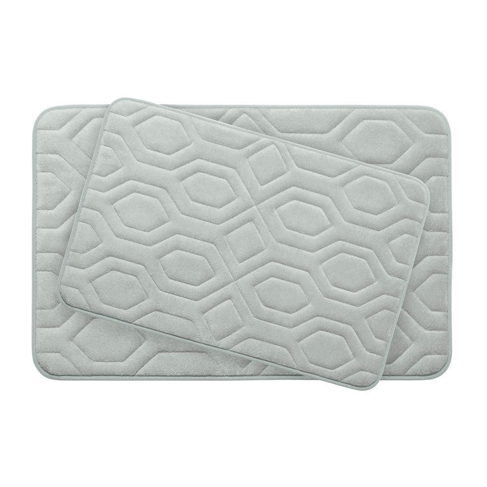 Turtle Shell Light Gray 20 in. x 32 in. Memory Foam Bath Mat