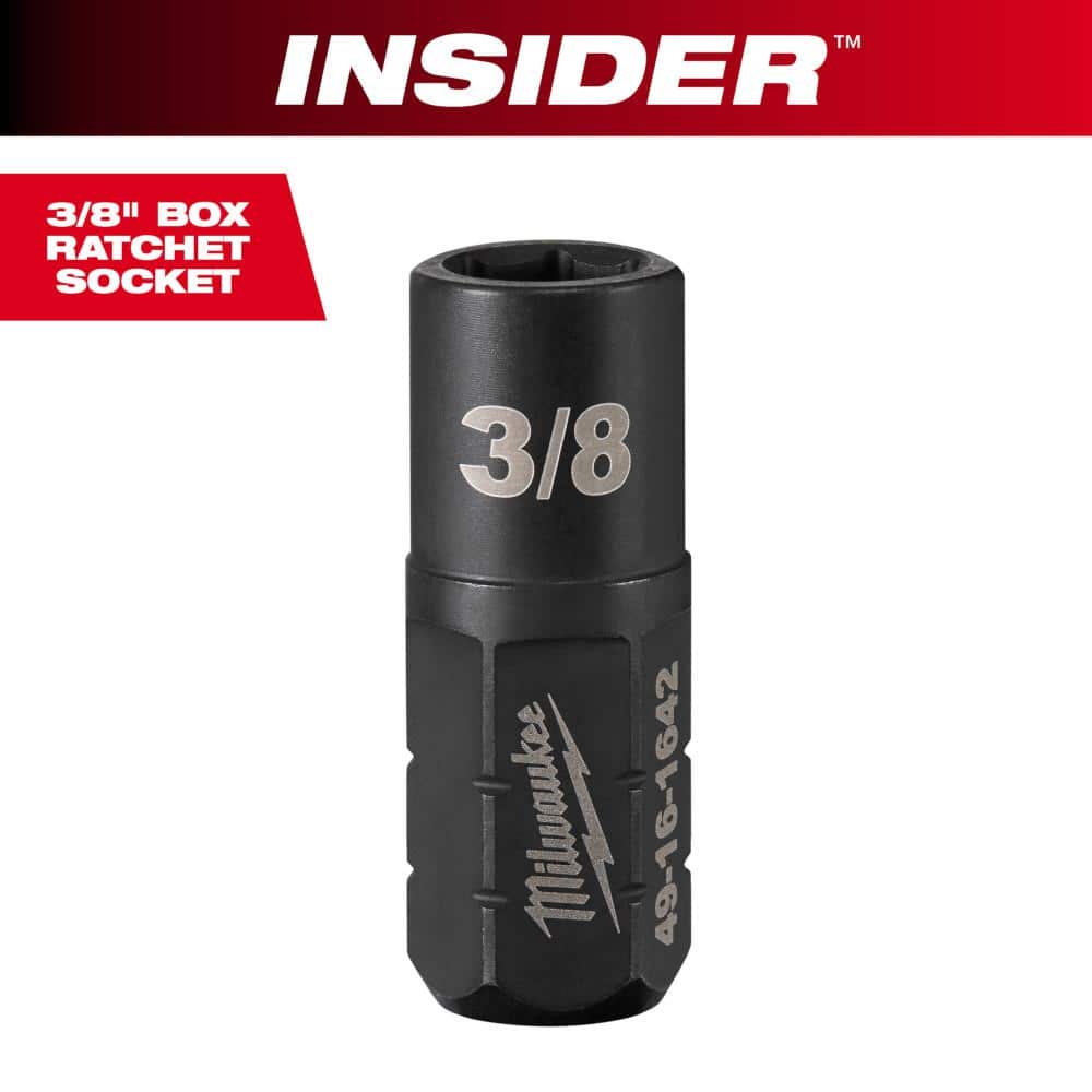 Milwaukee INSIDER Box Ratchet Impact Socket 6 Point 3/8 in. 49-16