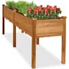 Best Choice Products 6 ft. x 2 ft. x 2.5 ft. Raised Garden Bed, Elevated Wooden Planter Box Stand for Backyard, Patio w/Divider Panel - Brown SKY6634