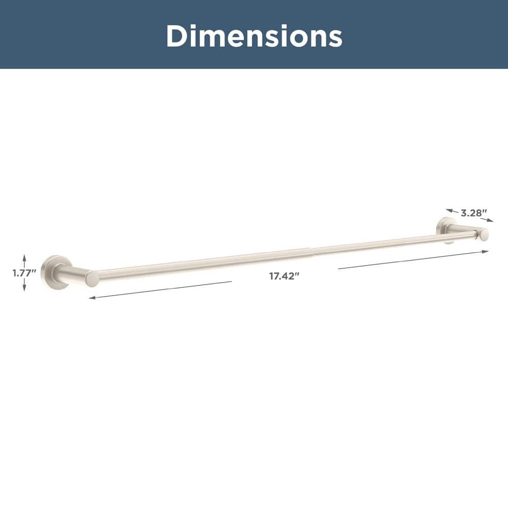 Brushed Nickel Adjustable Wall Mounted Double Towel Bar