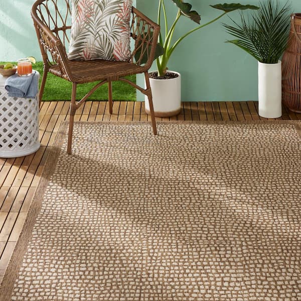 Marlin Brown 8 ft. x 10 ft. Indoor/Outdoor Area Rug