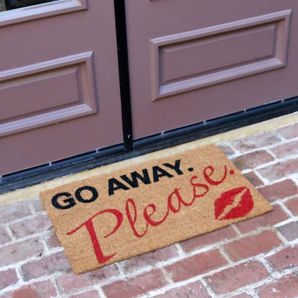 Rubber-Cal Welcome and Please Remove your Shoes 18 in. x 30 in. Door Mat  10-106-046 - The Home Depot