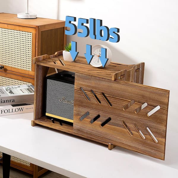 Ahfiwaso Solid Wood Projector Shelf Router Projector Stand Storage