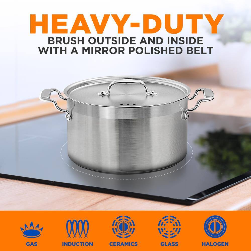 NutriChef 5-Quart Stainless Steel Stockpot with Lid