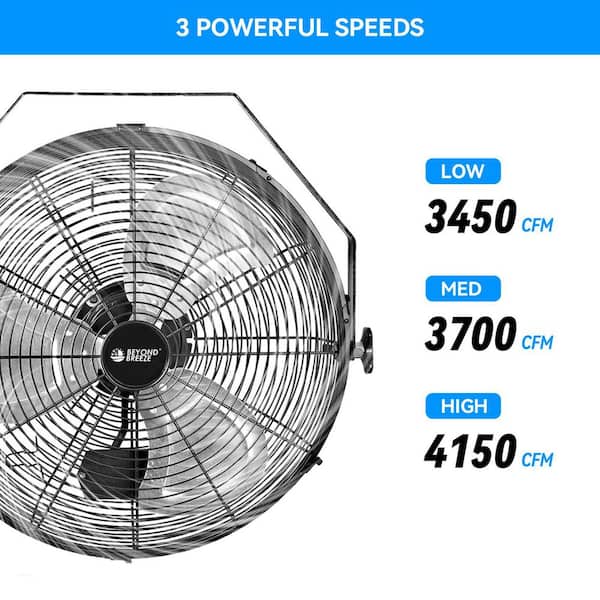 BEYOND BREEZE 18 Inch Indoor Wall-Mounted Fan, Industrial Fan with