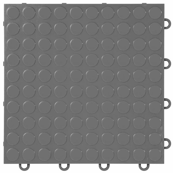 Nitro Coin 3/8 in. Garage Tiles, Graphite, 12 in. x 12 in., 16-Pack, Covers 16 sq. ft., Interlocking Floor Tiles