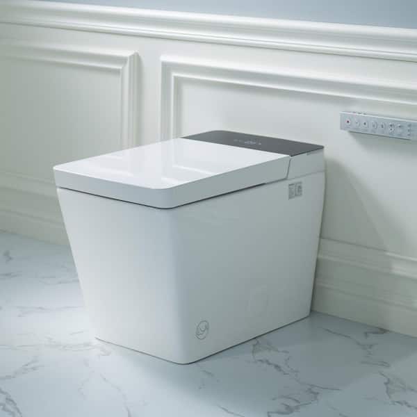 Elongated Square Smart Toilet Bidet 1.0/1.6 GPF in White with Tank, Auto Open and Close, Auto Flush,Multiple Spray Modes