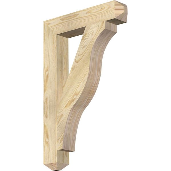 Ekena Millwork 4 in. x 34 in. x 22 in. Douglas Fir Funston Craftsman Rough Sawn Bracket