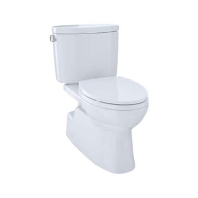Vespin II 2-Piece 1 GPF Single Flush Elongated ADA Comfort Height Toilet in Cotton White, SoftClose Seat Included