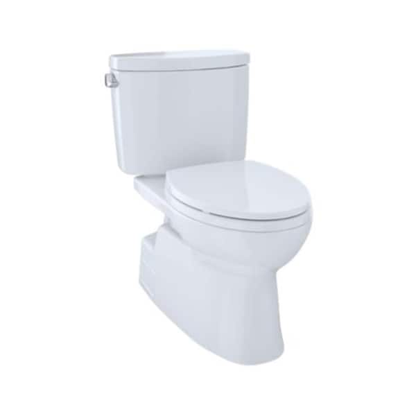 TOTO Vespin II 2-Piece 1 GPF Single Flush Elongated ADA Comfort Height Toilet in Cotton White, SoftClose Seat Included