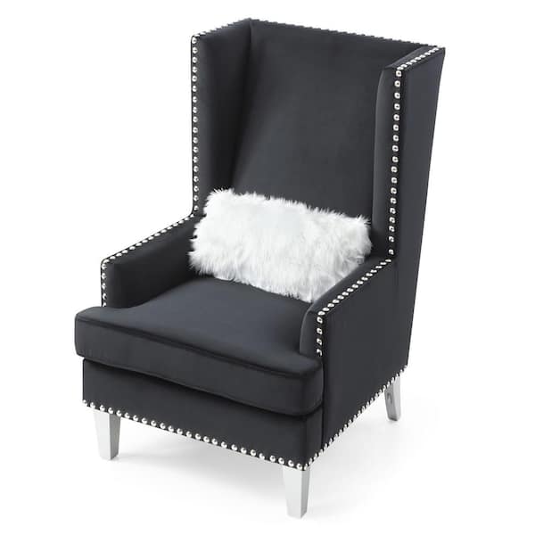 high back velvet accent chair