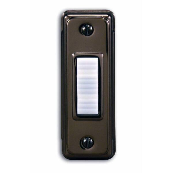 Heath Zenith Wired Bronze Push Button With Lighted White Center Bar-DISCONTINUED