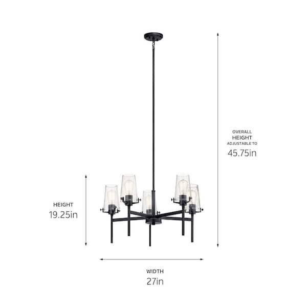 Kichler Alton 5-Light Black Industrial Chandelier