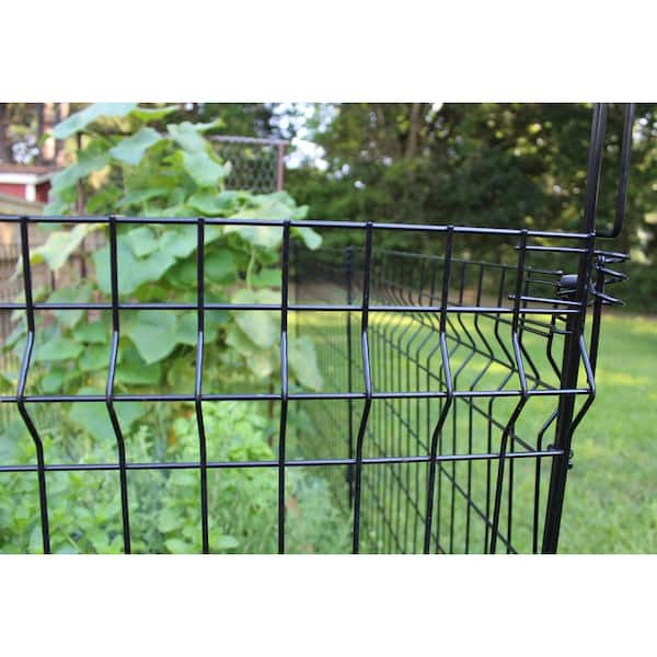 Ironcraft Fences 6 ft. x 6 ft. Euro Steel Fence Panel, Black