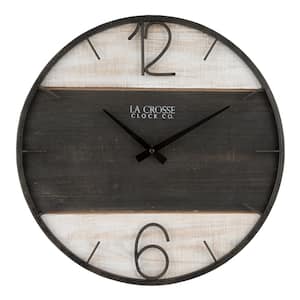 16-Inch Ironwood Metal/Wood Quartz Analog Wall Clock