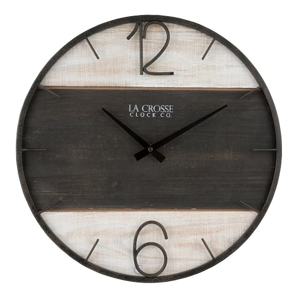 La Crosse Technology 16-Inch Ironwood Metal/Wood Quartz Analog Wall Clock