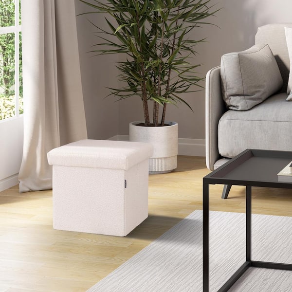 Seville Classics Seville Classics White Boucle Textured Fabric