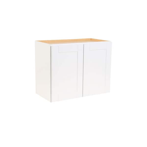 Shaker 30 in. W x 15 in. D x 24 in. H Assembled Wall Bridge Cabinet in Satin White