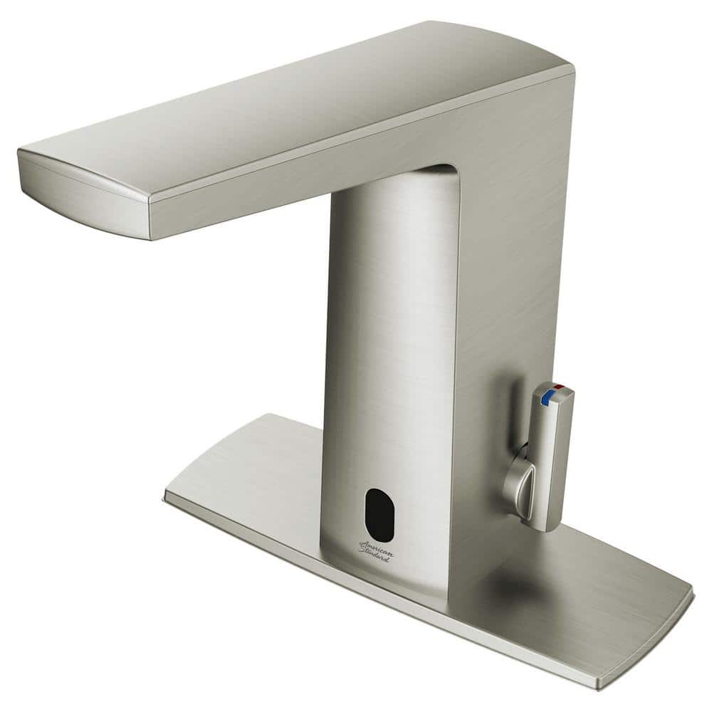 Brushed Nickel Touchless Bathroom Faucet with SmarTherm Safety