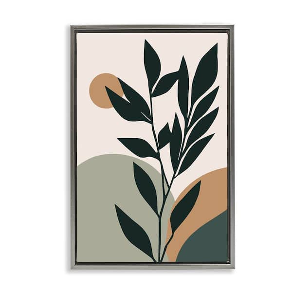 Stupell Industries Earthy Tropical Botanicals by LSR Design Studio Gray Floater Frame Nature Graphic Art Print 25 in. x 17 in.