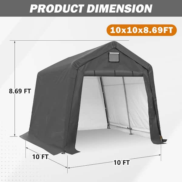 COVERONICS 10 ft. W x 10 ft. D Outdoor Portable Storage Shelter