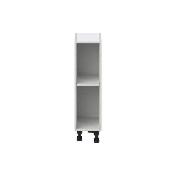 J COLLECTION Bright White Base Open Shelf Assembled Kitchen Cabinet (9 in. W x 34.5 in. H x 14 in. D)