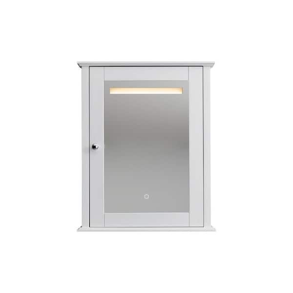 Miscool Anky 24 in. W x 6.3 in. D x 29.5 in. H Bathroom Storage Wall Cabinet with Mirror Door in White
