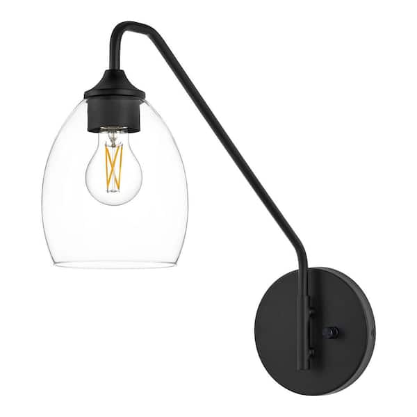 Oseman 6.125 in. 1-Light Matte Black Wall Sconce