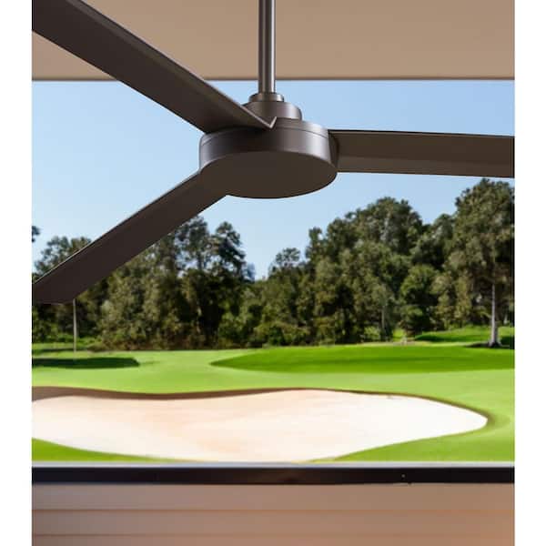Roto XL 62 in. Indoor/Outdoor Oil Rubbed Bronze Ceiling Fan with Wall Control