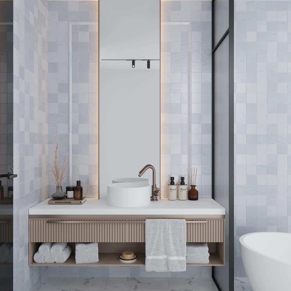 Apollo 4x4 Silver Ceramic Mosaic Wall Tile