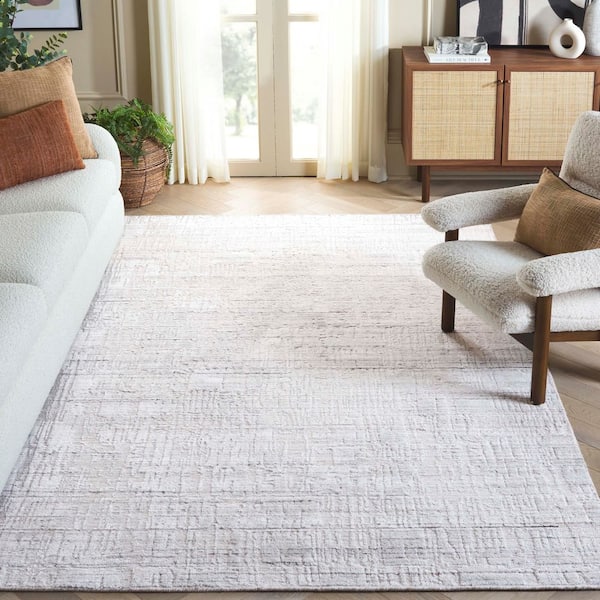 Mirage 6 ft. x 9 ft. Ivory/Gray Crosstitch High-Low Area Rug