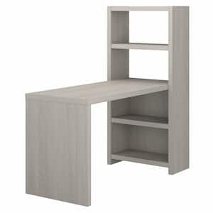 Echo 56.34 in. Gray Sand Bookcase Desk