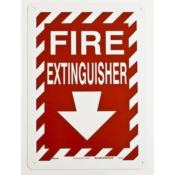 Brady 14 in. x 10 in. Aluminum Fire Extinguisher Sign