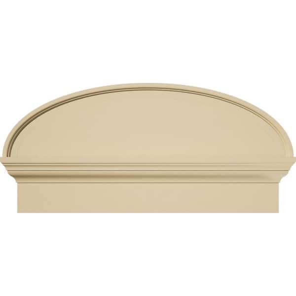 Ekena Millwork 28-in W x 13-7/8-in H x 2-3/4-in P Elliptical Smooth Signature Urethane Combination Pediment, Primed Tan