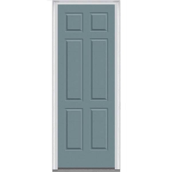 MMI Door 36 in. x 96 in. 6-Panel Painted Majestic Left-Hand Steel Exterior Prehung Front Door