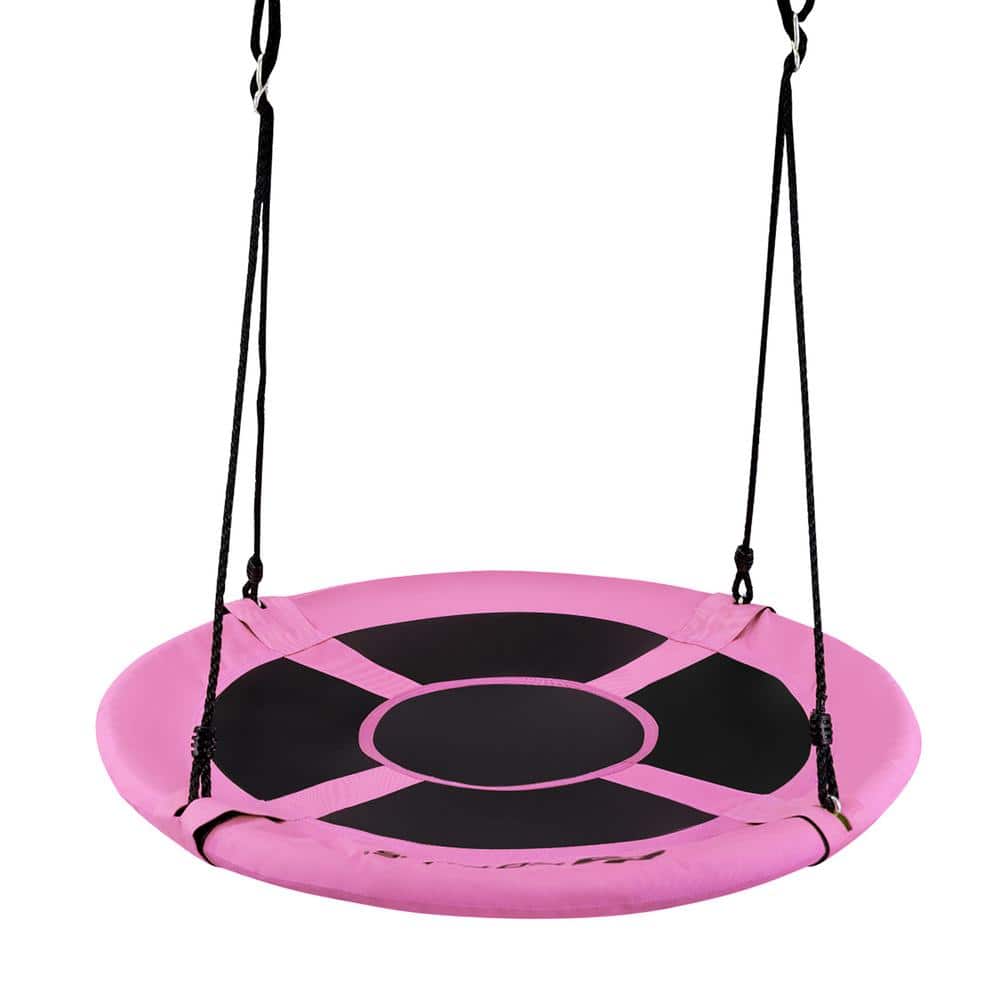 Costway 40 in. Pink Flying Saucer Tree Web Swing Indoor Outdoor Play Set Kids Christmas Gift -  SP36638FS