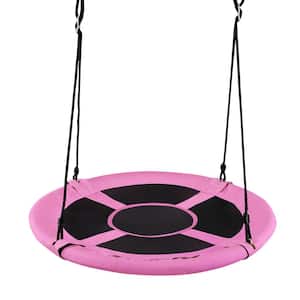 40 in. Pink Flying Saucer Tree Web Swing Indoor Outdoor Play Set Kids Christmas Gift