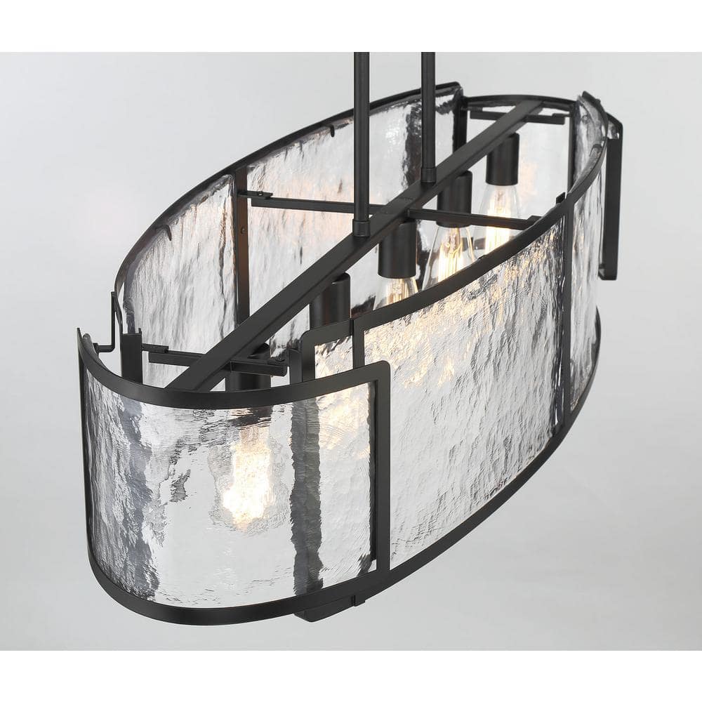 Bella Collina 5-Light Coal and Clear Glass Linear Chandelier