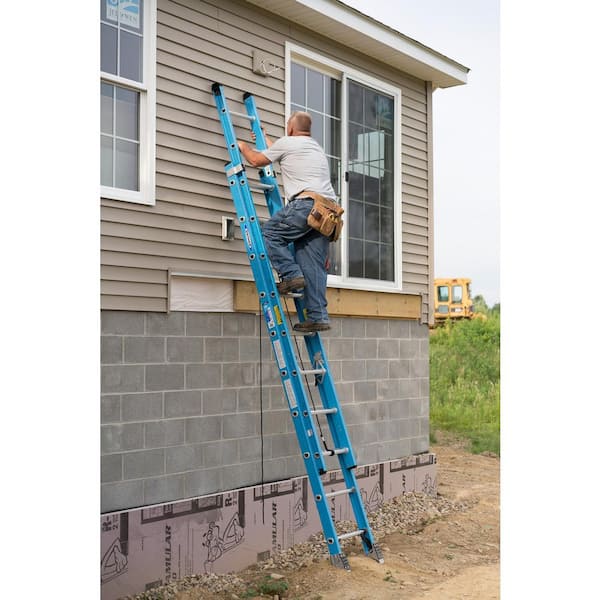 20 ft. Fiberglass Extension Ladder (19 ft. Reach Height) with 250 lb. Load Capacity Type I Duty Rating