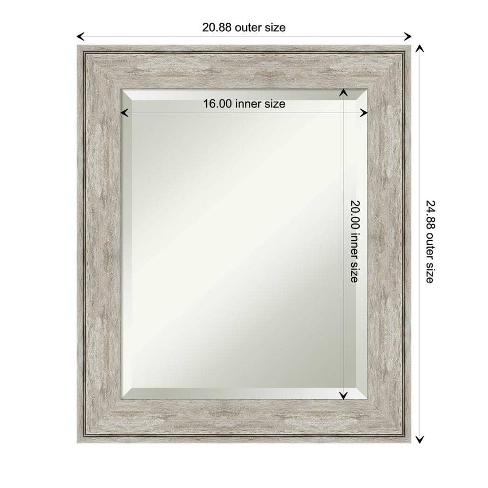 Elegant Full-Length Rectangular Wood Mirror with Silver Crackled Finish