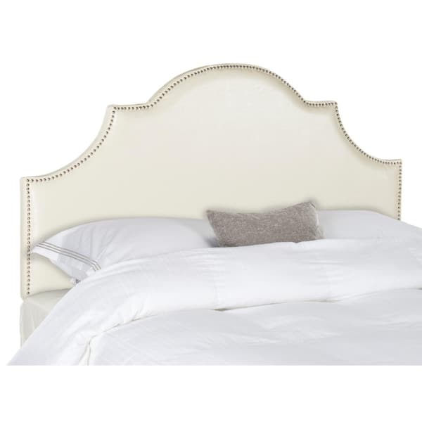 SAFAVIEH Hallmar White Faux Leather King Upholstered Headboard